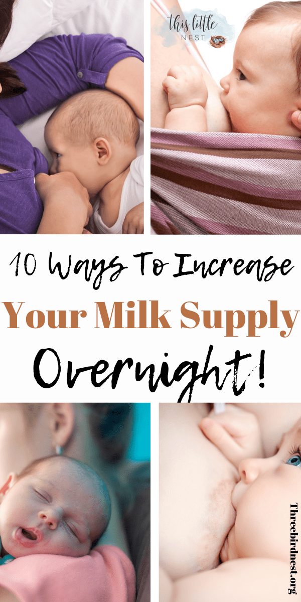 10 ways to increase your milk supply overnight. #breastfeedingtips #breastfeeding #breastfeedinghacks #milksupply #lowmilksupply #increasemilksupply