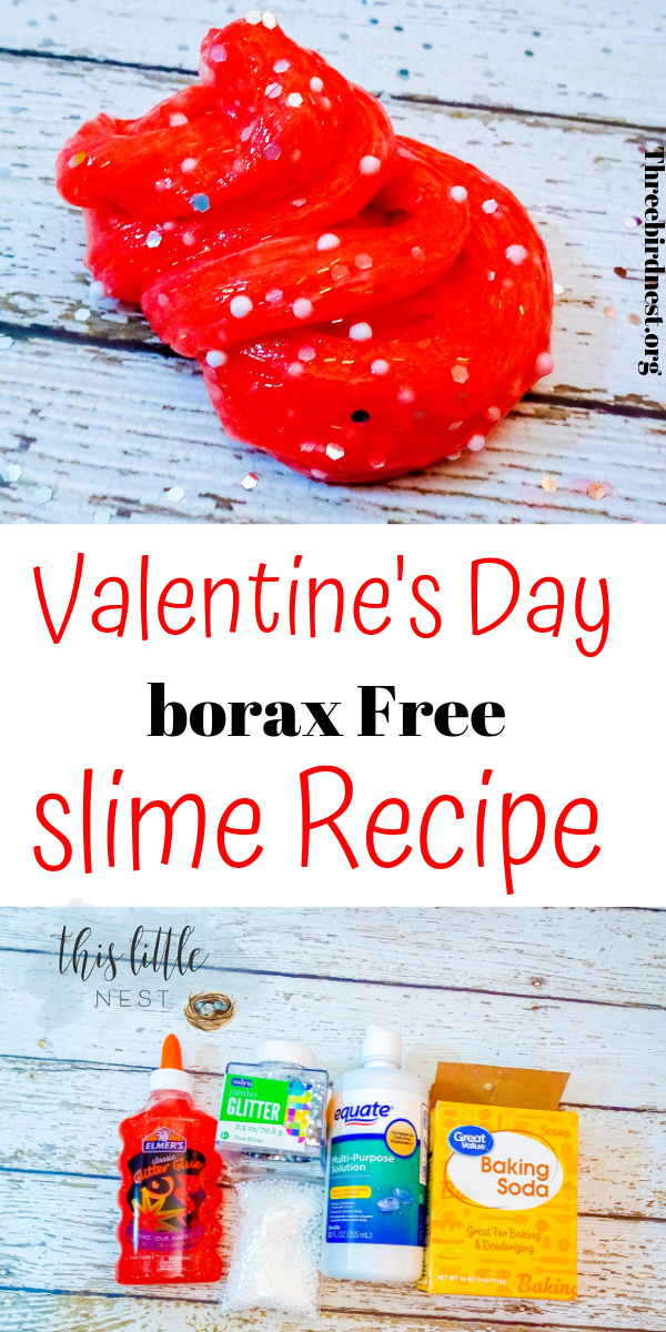 Slime Recipes, Valentine's Day Sensory Experience for Kids. Get the easiest, borax free slime recipe that you can make in 5 minutes right here. No mess, super sparkly slime fun! #slimerecipes #slimerecipe #slime #valentinesday #craftsforkids