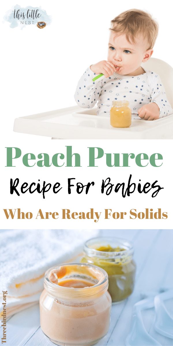 Peach baby puree recipe #pureerecipesforbabies #peachpuree #babyfood #diybabyfood 