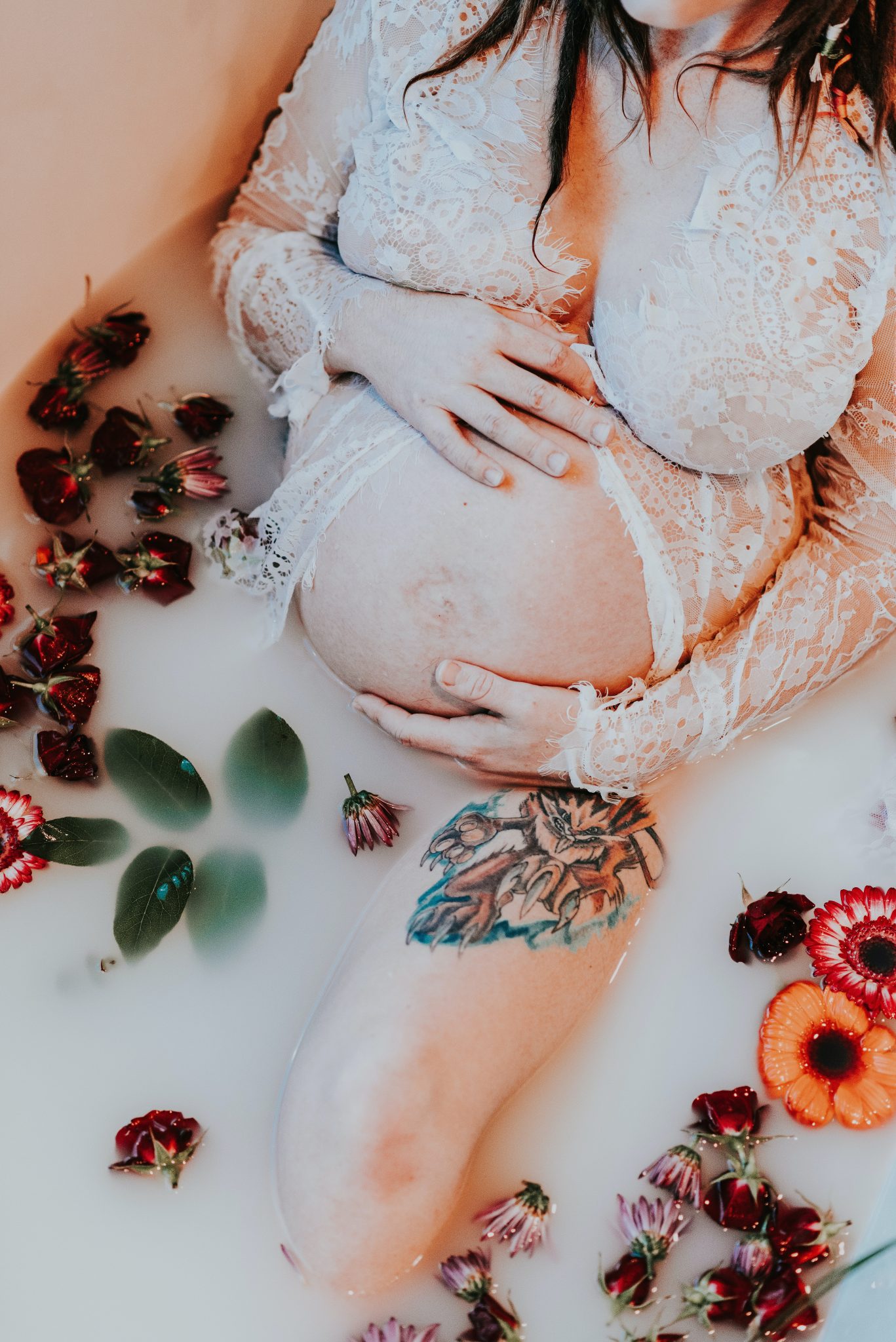 Milk bath pregnancy photos