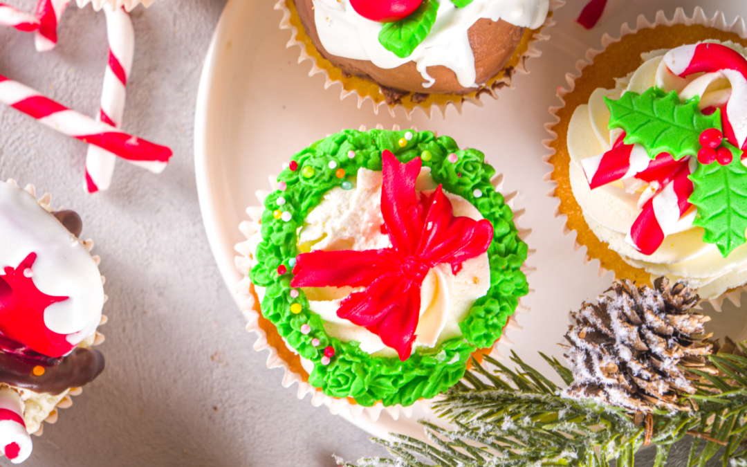 Christmas Wreath Cupcakes | Holiday Cupcakes