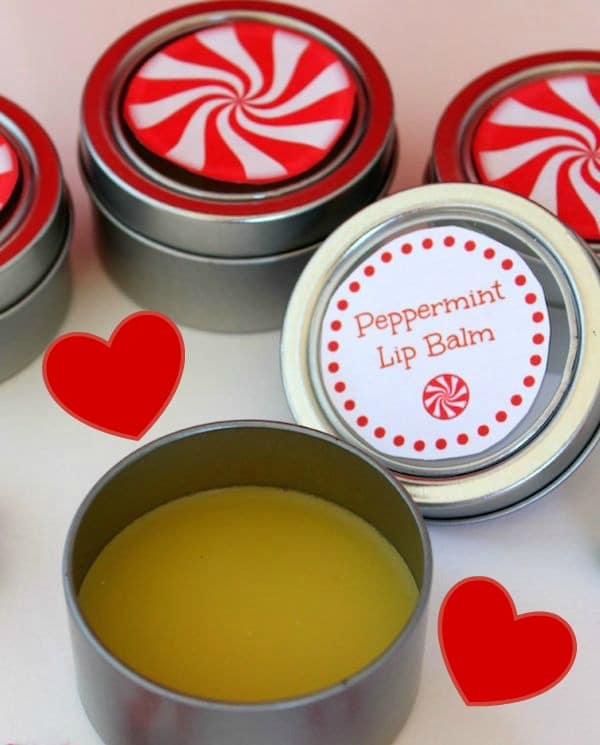 DIY Homemade Peppermint Lip Balm with Printable Labels 