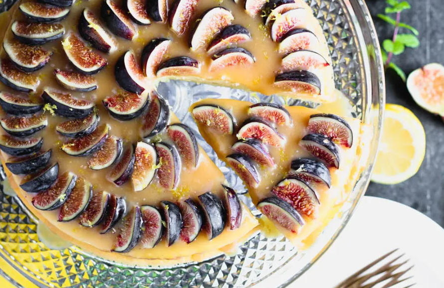 Lemon Yogurt Cake with Honey Caramel and Figs