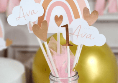 Rainbow themed first birthday party ideas