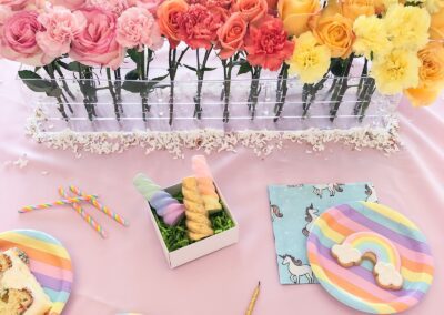 Rainbow themed first birthday party ideas