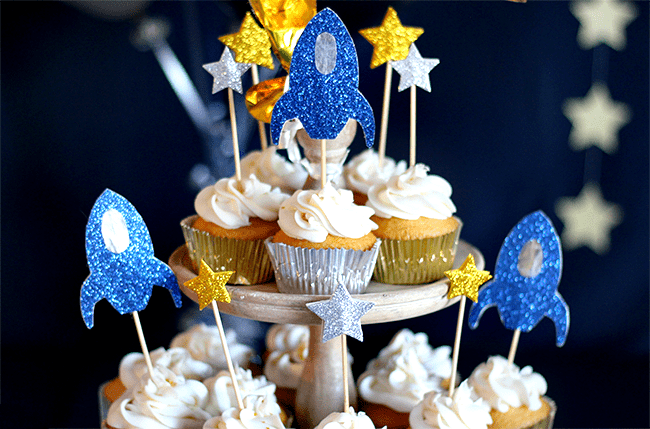 rocket themed first birthday party