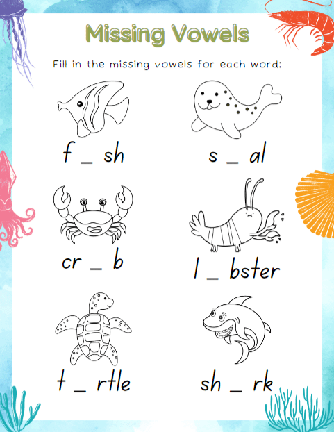 under the sea printable worksheets for free