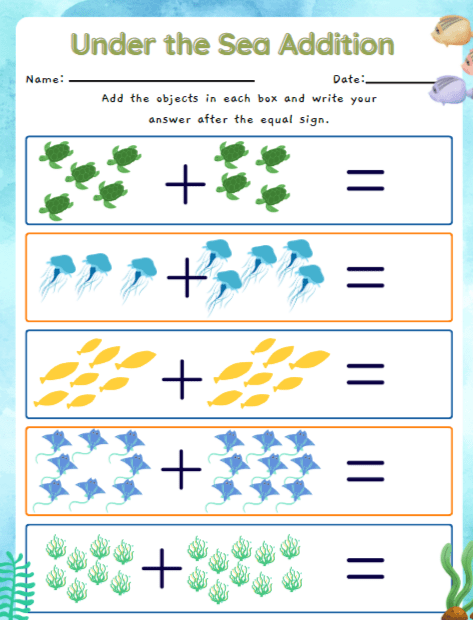 under the sea printable worksheets for free
