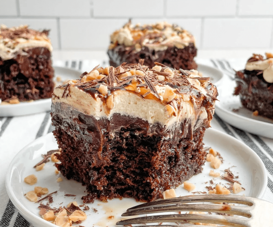 Chocolate Caramel Poke Cake
