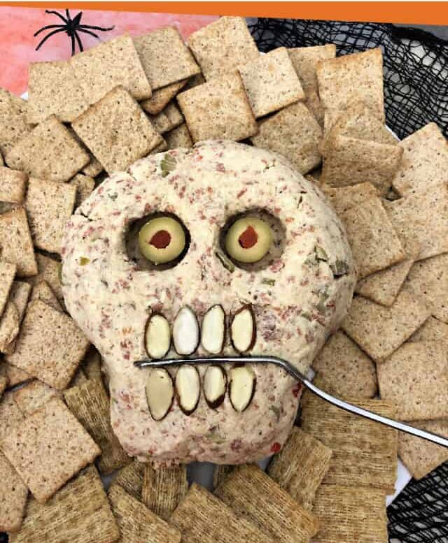 Skull Cheese Ball- Halloween appetizer recipes