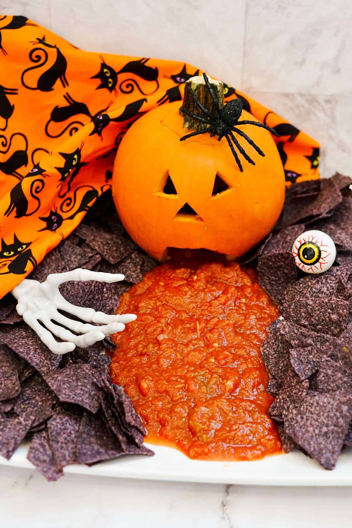 vomiting-pumpkin-chips-and-dip