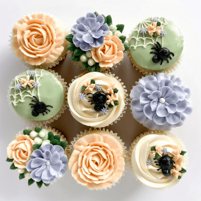 Halloween baby shower cupcakes