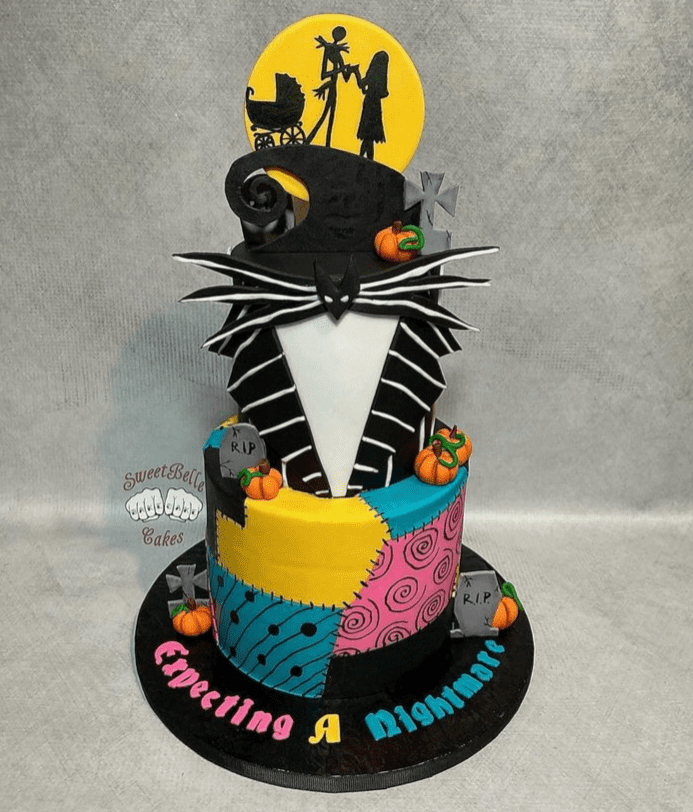 Nightmare before Christmas baby shower cake. 