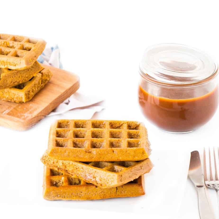 Pumpkin waffles thanksgiving breakfast