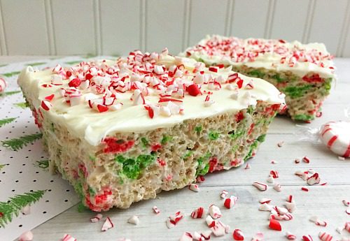 Peppermint rice Krispie treats